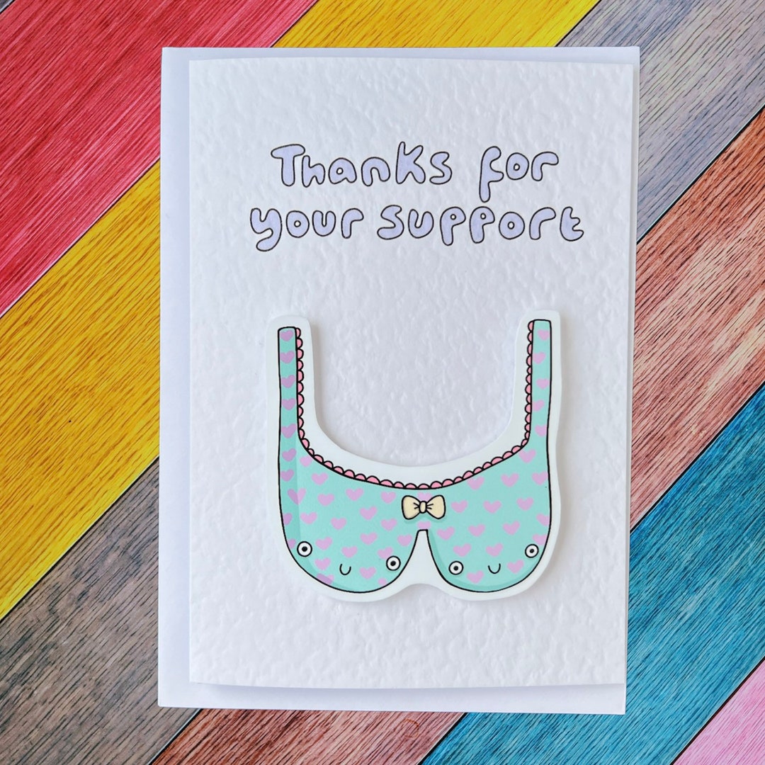Thank You for the Support | Bra | Handcrafted Card - Etsy