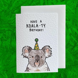 Koala-ty Geburtstag | Koala-Bär | Handgefertigte Karte zum Geburtstag