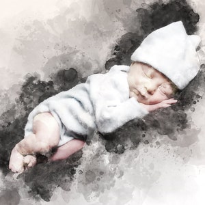 Ilustração em aquarela personalizada