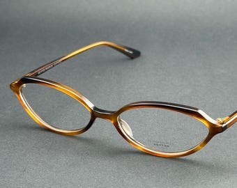 Gafas vintage Oliver Peoples Larue SYC de la década de 2000, nuevas sin usar | Gafas de acetato marrón para mujer | Hechas en Japón 52-16
