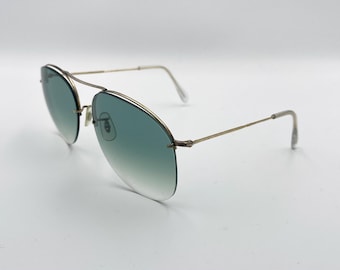 Óculos de Sol Aviador Vintage Bausch Lomb da Década de 1940, EUA | 1/30 em Ouro 10K | Lentes Verdes Degradê | Modelo Aviador Pré-Ray-Ban 53-17-120