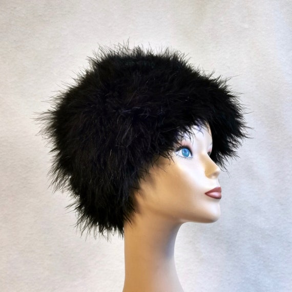 50s Strauss Feather Cloche Hat Art Deco 20s Style