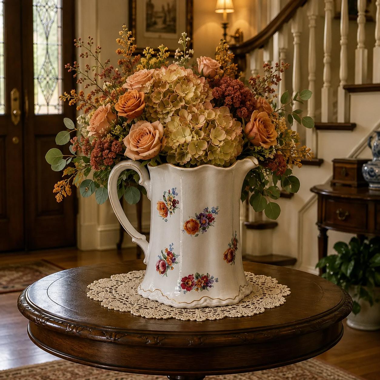 1940's Wellsville China Company Floral Pitcher ~ Ohio - Etsy