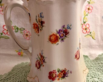 1940's Wellsville China Company Floral Pitcher ~ Ohio - Etsy