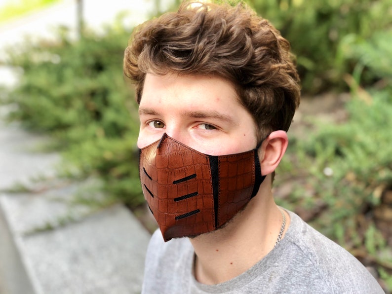 Men's Face Masks . Adult Fashionable Face Mask .leather Etsy