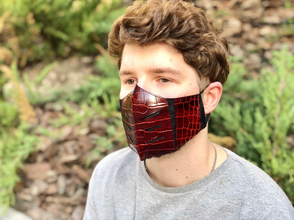mens leather face mask