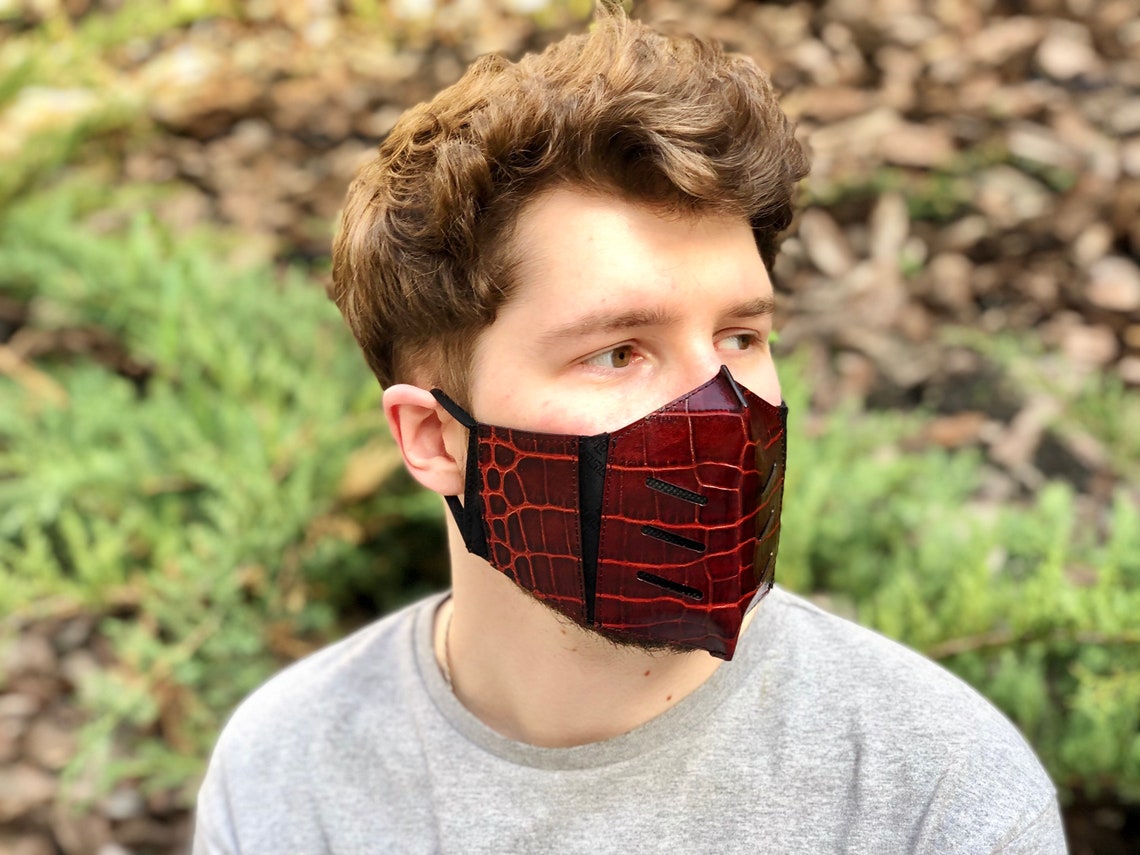mens leather face mask
