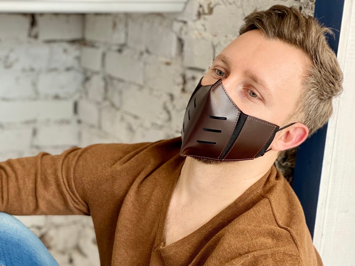 Men's Face Masks . Adult Fashionable Face Mask .leather Etsy