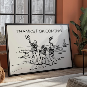 Thanks For Coming Print Sailor, Vintage Sailor Poster, Trendy Living Room Decor Cute Quote Art Aesthetic Horizontal Print Digital Download