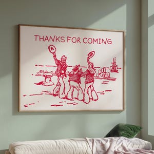Thanks For Coming Print Sailor, Vintage Sailor Poster, Trendy Living Room Decor Cute Quote Art Aesthetic Horizontal Print Digital Download