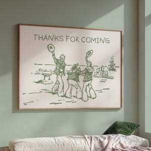 Thanks For Coming Print Sailor, Vintage Sailor Poster, Trendy Living Room Decor Cute Quote Art Aesthetic Horizontal Print Digital Download