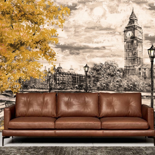 London Wall Mural Etsy
