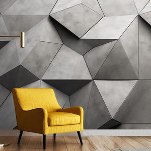 Tapete aus Steinstruktur, Loft Wandbild, Geometrischer Minimalismus Wandkunst, Tapete aus grauem Stein, Betonwandkunst, Zement strukturiertes Wandbild