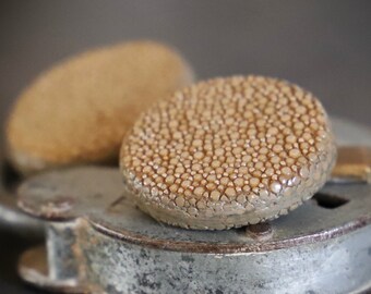 Cuenta de piel de pescado marrón claro/shagreen/piel de rayas/diámetro 25 mm/grosor 6 mm