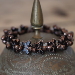 Perline a farfalla in vetro nero e oro/1,8x1,2 cm/vetro boho/vetro ceco