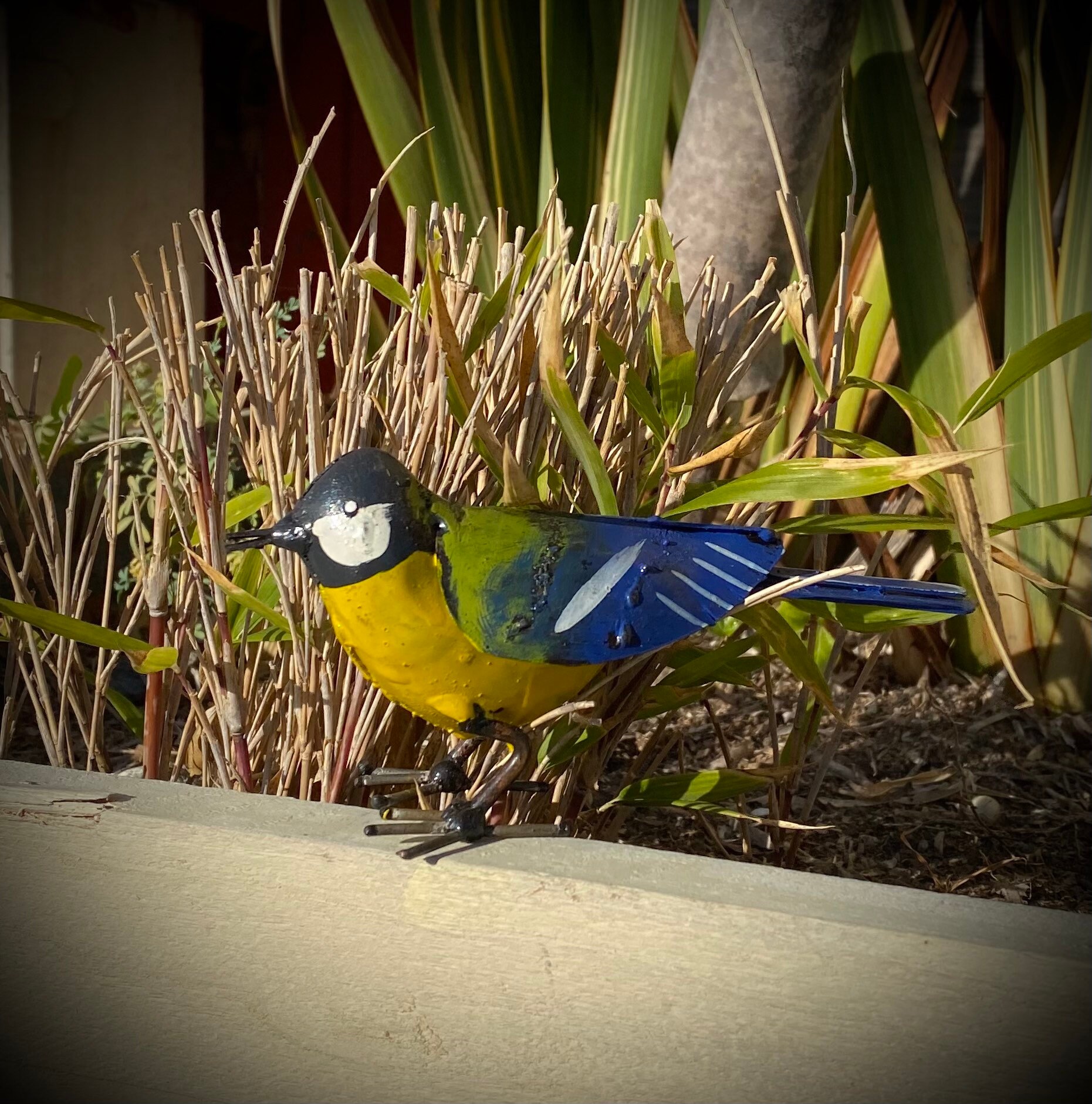 Oiseau Mésange Métal Recyclé Peint à La Main/Déco Intérieure/Déco Extérieure