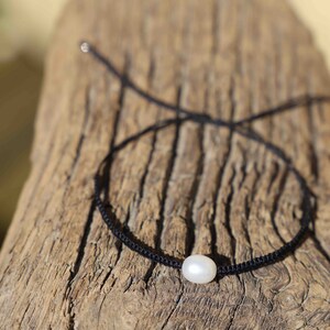 Pulsera deslizante de perlas de agua dulce trenzadas imagen 8