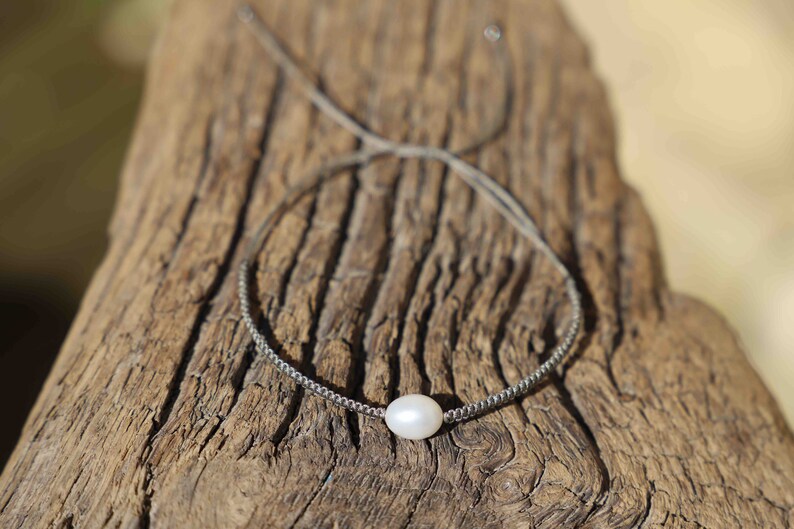 Pulsera deslizante de perlas de agua dulce trenzadas imagen 9