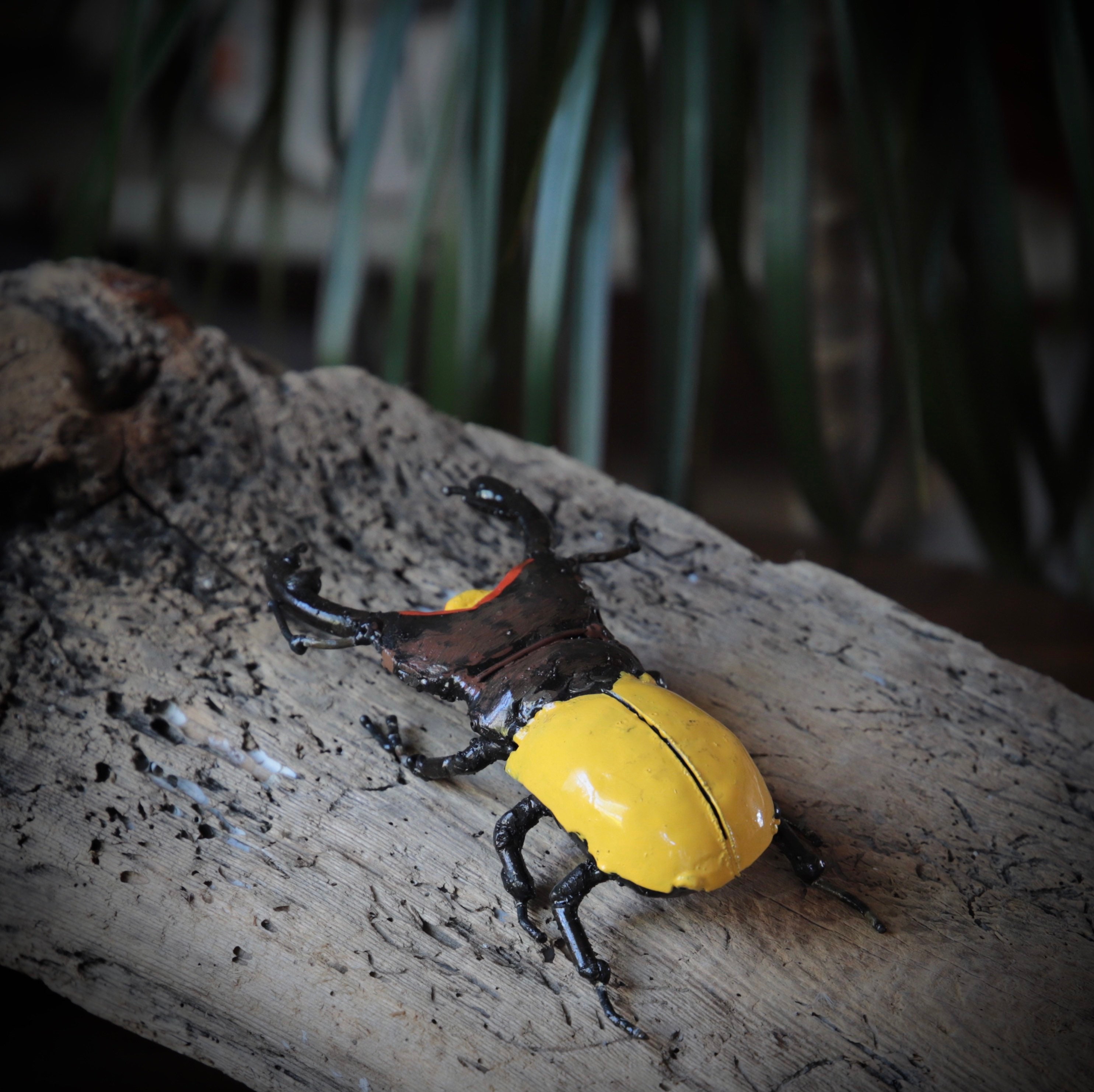 Lucane Jaune Métal Recyclé/Déco Extérieur Intérieur