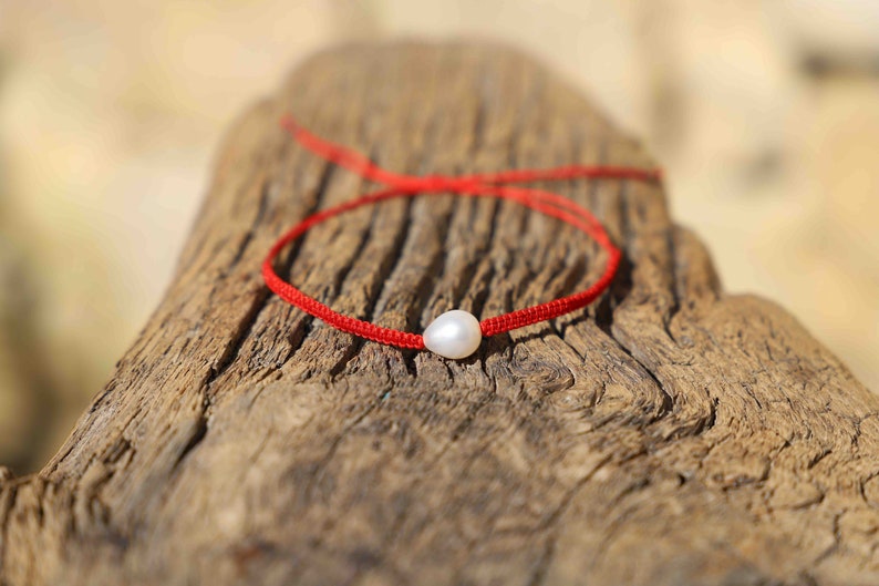 Pulsera deslizante de perlas de agua dulce trenzadas imagen 4