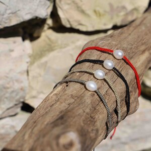 Pulsera deslizante de perlas de agua dulce trenzadas imagen 2
