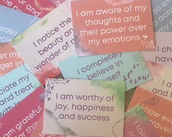 Affirmation Cards, Daily Affirmations, Daily Quotes for Confidence, Calm, Health, Wealth, Mindfulness, Gratitude, 20 Pretty Positivity Cards