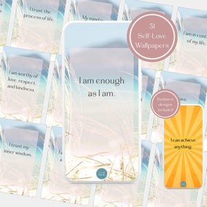 31 Positive Phone Wallpapers, Self Love Wallpaper iPhone, Nature Positivity Smartphone, Aesthetic Affirmation Background Digital Home Screen