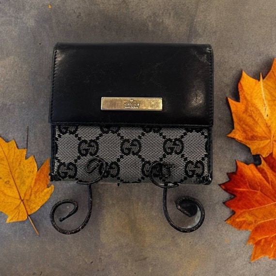 GUCCI-GG-Canvas-Leather-Chain-Shoulder-Bag-Black-120940 – dct-ep_vintage  luxury Store