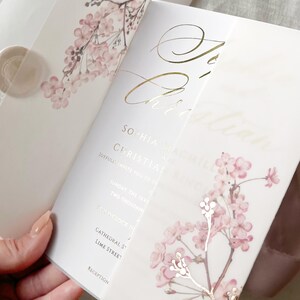 Cherry Blossom Vellum Jacket, 5x7 Sakura Flowers Invitation with Rose Gold Foil, Floral Vellum Wrap, Parchment Sleeve image 13