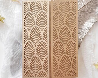 Art Deco Wedding Invitation Cover: Black & Gold Laser Cut Gatefold - Custom Color
