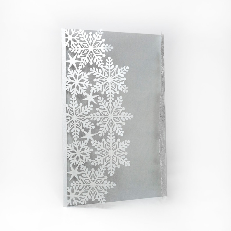 Winter Wonderland Silver Metallic Invitation Covers Laser Cut Snowflakes Wedding Cover, Winter Birthday, Sweet 16 Covers ONLY image 3