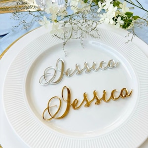 Luxury Wedding Place Cards, Acrylic Wedding Cards, Gold Mirror Tags, Laser cut names, Gold Mirror Place cards, Wedding Decor for the Table