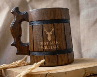 Deer Beer Mug, Personalized Engraved Beer Mug, Birthday Gift, Gifts For Him, Boyfriend Gift