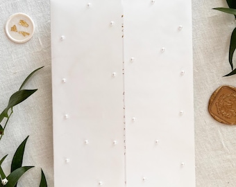 Pearl Vellum Jackets for 5x7 Invitations - Pre-Folded Wraps for A7 Wedding Invites