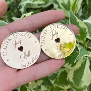 Fichas de bebida acrílicas personalizadas, fichas de bebida gratis para invitados - Regalos de boda de lujo