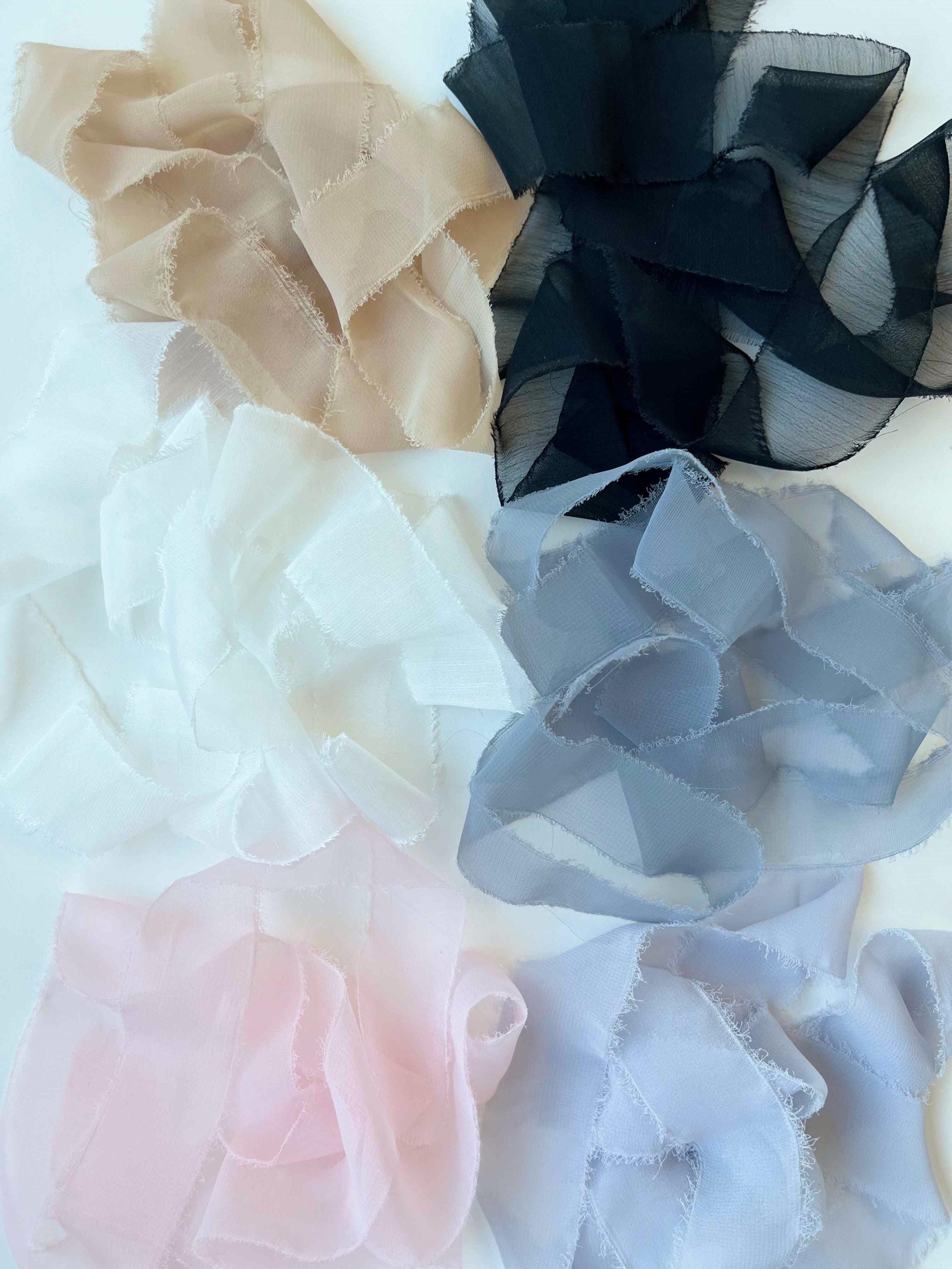 Hand Tear Chiffon Ribbon, Frayed Edge Ribbon 1.18