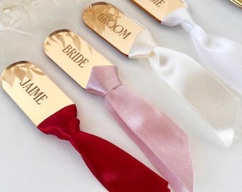 Acrylic Place Cards with Ribbon - Personalised Wedding Guest Name Tags