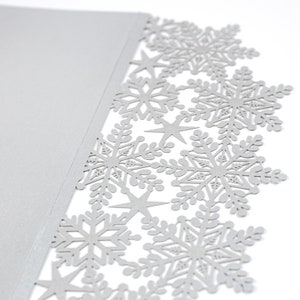 Winter Wonderland Silver Metallic Invitation Covers Laser Cut Snowflakes Wedding Cover, Winter Birthday, Sweet 16 Covers ONLY image 8