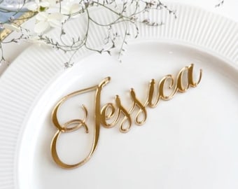 Wedding Place Cards Laser Cut Acrylic, Wedding Favors For Guests in Laser Cut Names, Name Tags for Wedding