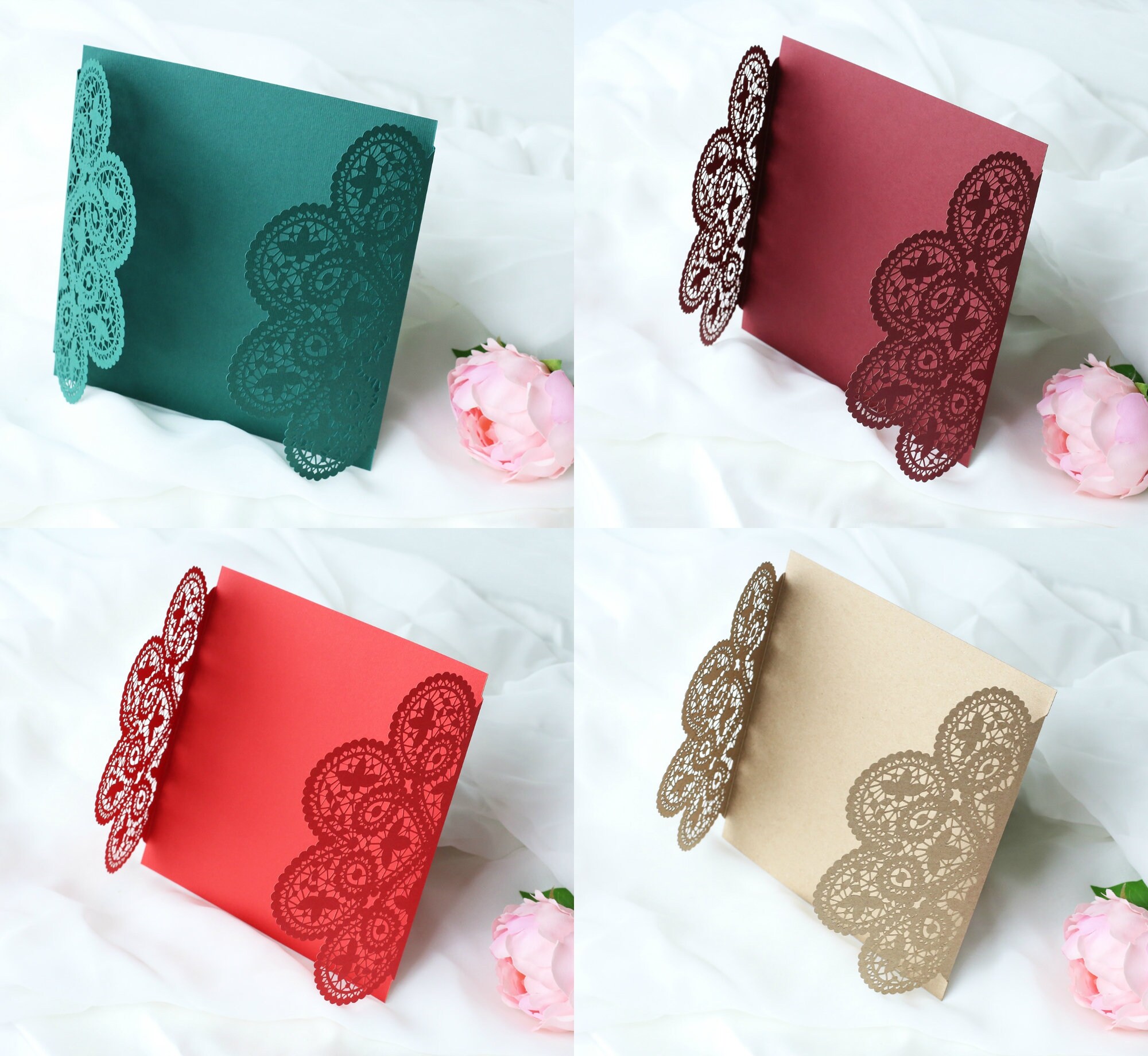 Beautiful Laser Cut Invitation Covers 8 Colours Wedding - Etsy