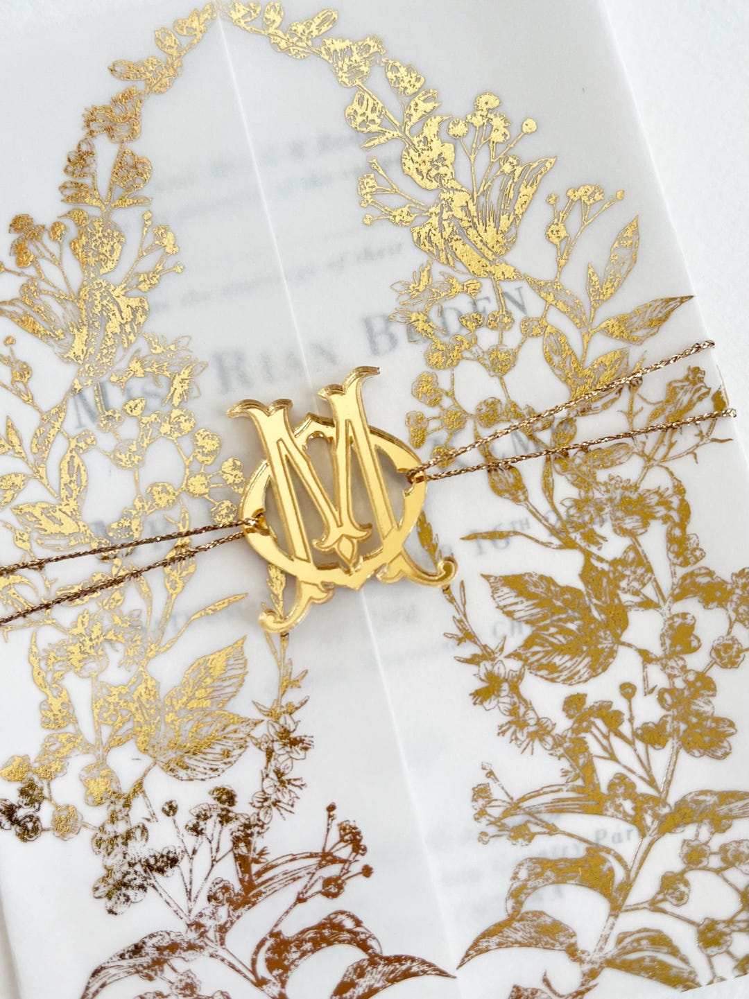 Monogram Tag Luxury 3D Acrylic Monogram Tag – Custom Gold Mirror Plexi Initials for ...