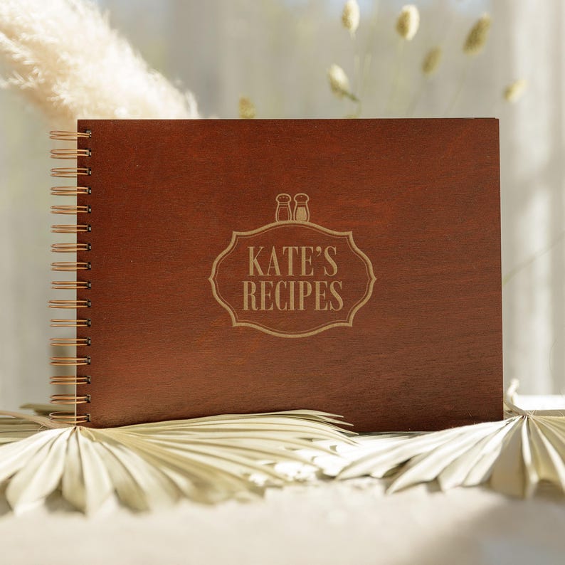 Personalized Wooden Recipe Book – Engraved Family Cookbook Keepsake ...