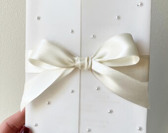 Pearl Vellum Jackets for 5x7 Invitations - Pre-Folded Wraps for A7 Wedding Invites