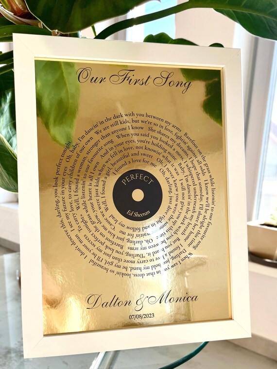Custom Song Lyrics Vinyl Record Print – Personalized Golden