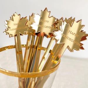 Custom Cocktail Stirrer, Personalized Drink Stir Stick, Gold Party Bar Decor