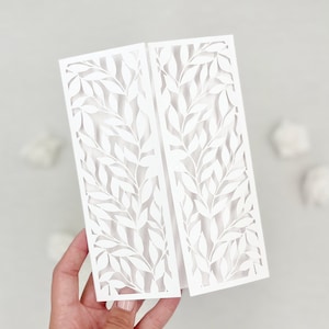 Ivory Laser Cut Cover for 5x7 Wedding Invitation,  DIY Invitations, Anniversary, Baptism