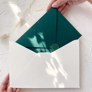 Outer Wedding Invitation Mailing Envelope, Large Cream Protective 9.45 x 6.5 in Envelope for Invitation and Inner Decorative Envelope