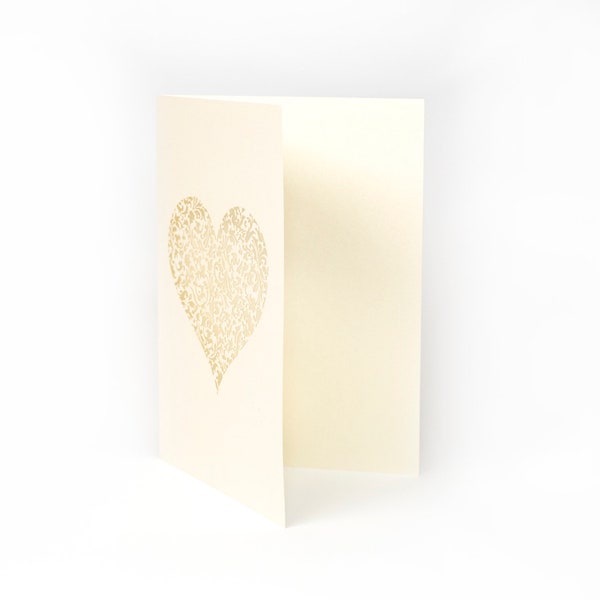 Cream Metallic Laser Cut Invitation Covers with Heart Motif-  Laser Cut Wedding DIY Invitation Handmade Gatefold Invitation Heart Cover ONLY