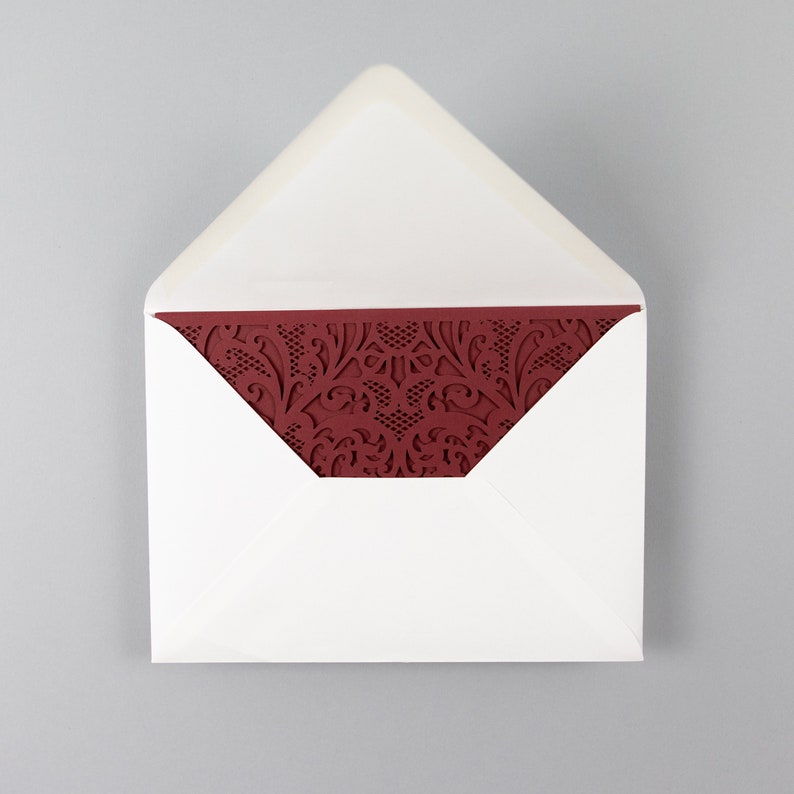 Wedding Invitations With Envelopes Laser Cut Cards Tri Fold Etsy