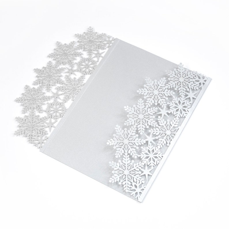 Winter Wonderland Silver Metallic Invitation Covers Laser Cut Snowflakes Wedding Cover, Winter Birthday, Sweet 16 Covers ONLY image 4